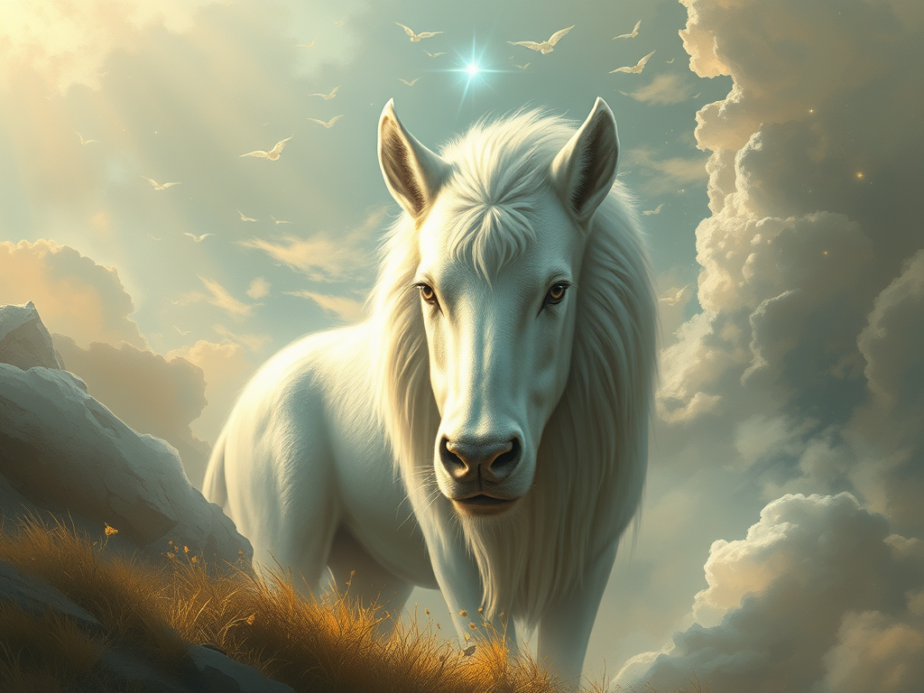 A person looking into a mirror that reflects an animal's eyes.