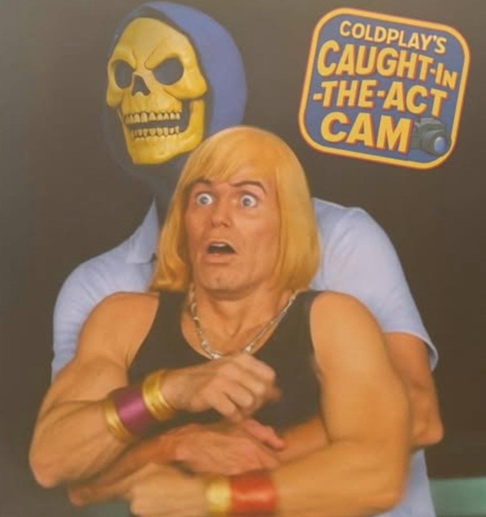 Coldplay kiss cam meme parodying tech executives caught on camera