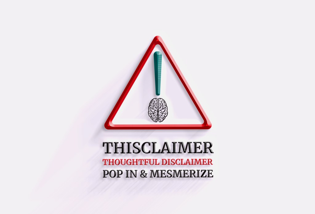 3D logo of Thisclaimer featuring a red warning triangle with an exclamation mark and a brain icon, symbolising thoughtful disclaimers and critical thinking.