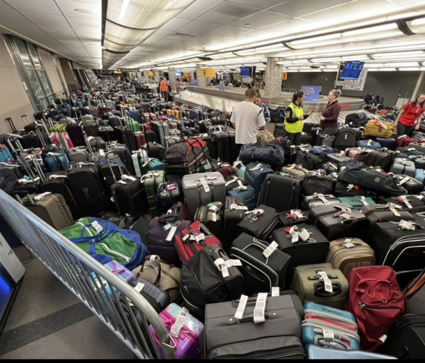 Baggage claim area at Kansai International Airport in Japan, known for its reported zero lost luggage record.
