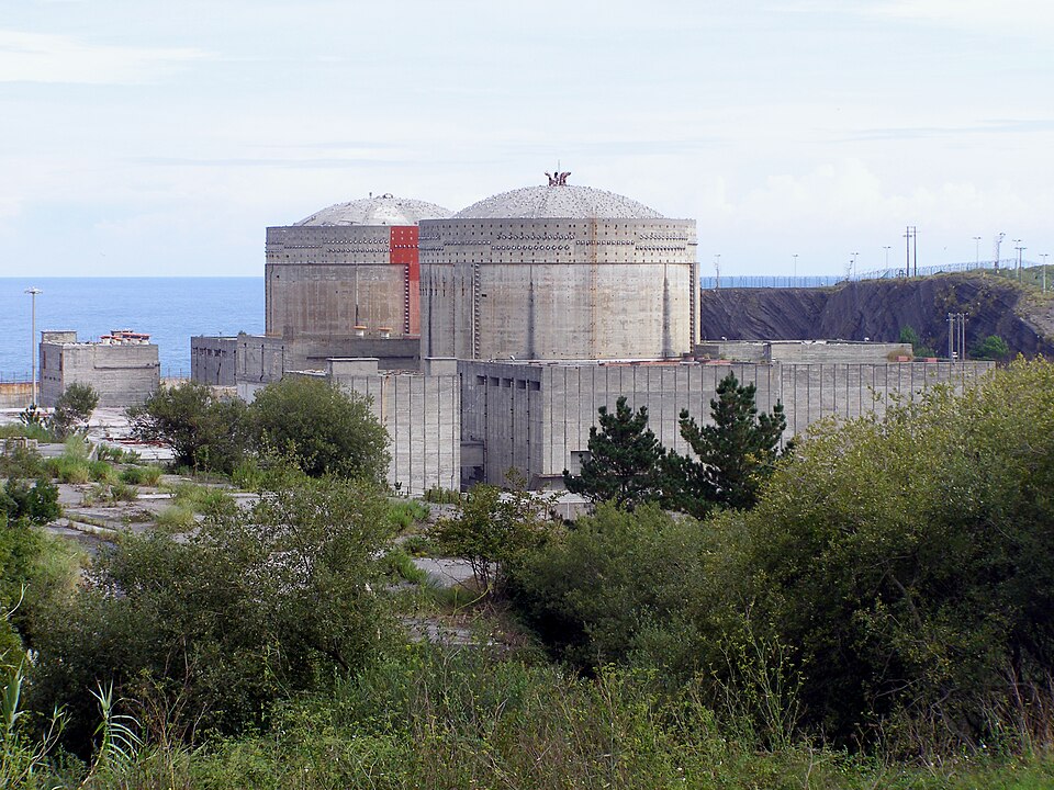 The abandoned Lemoiz nuclear power plant on the Basque coast, proposed for conversion into a modern fish-farming facility.
