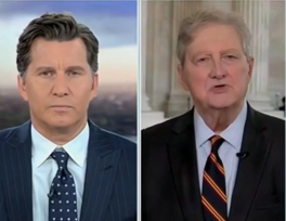 Screenshot of Senator John Kennedy speaking during a Fox News interview, discussing the leaders of Iran, China, Russia and North Korea.